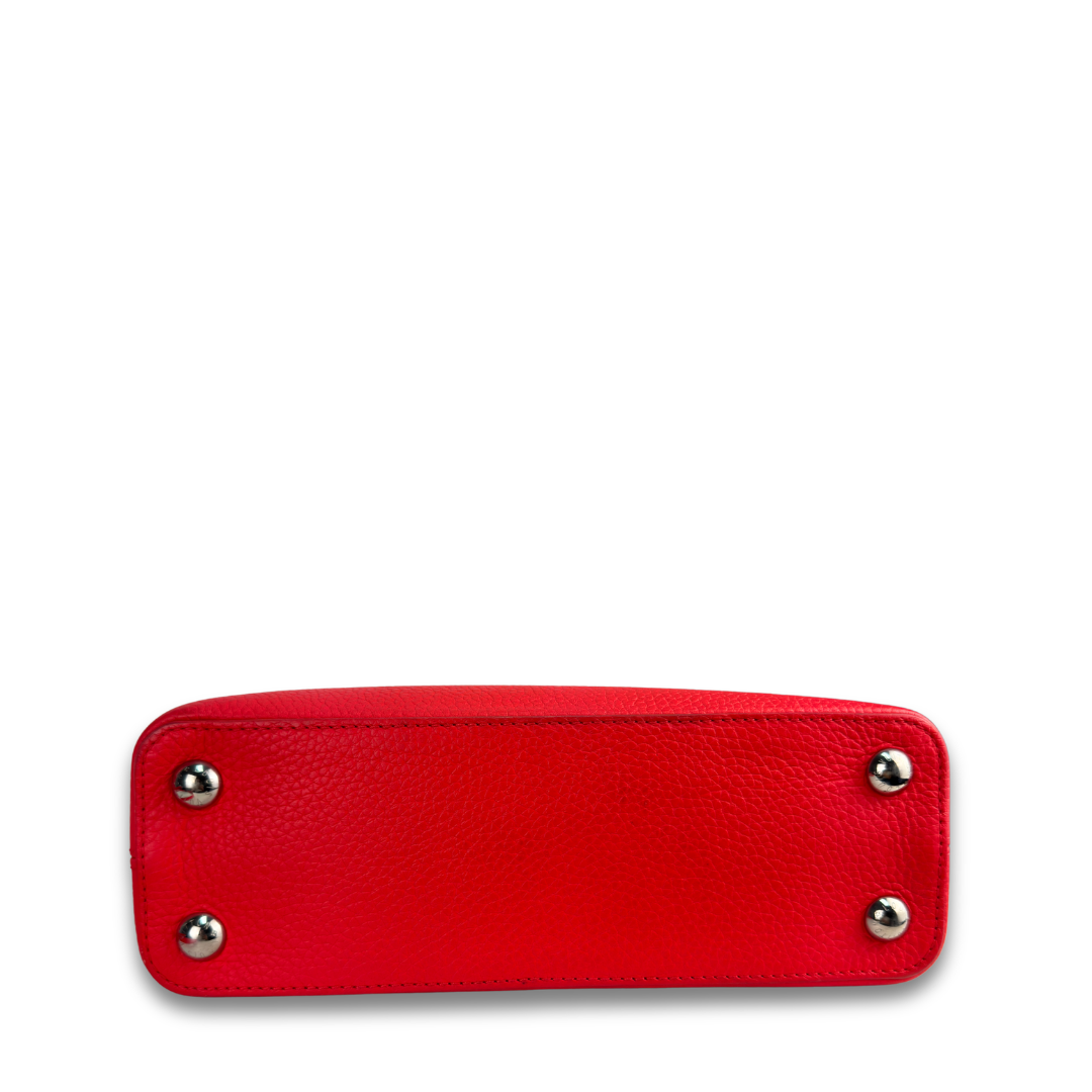 Louis Vuitton Red Taurillon Capucines PM