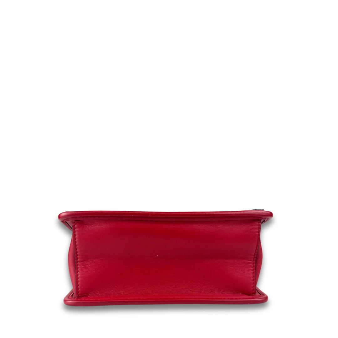 Fendi Red Leather I F Kan Small Shoulder Bag