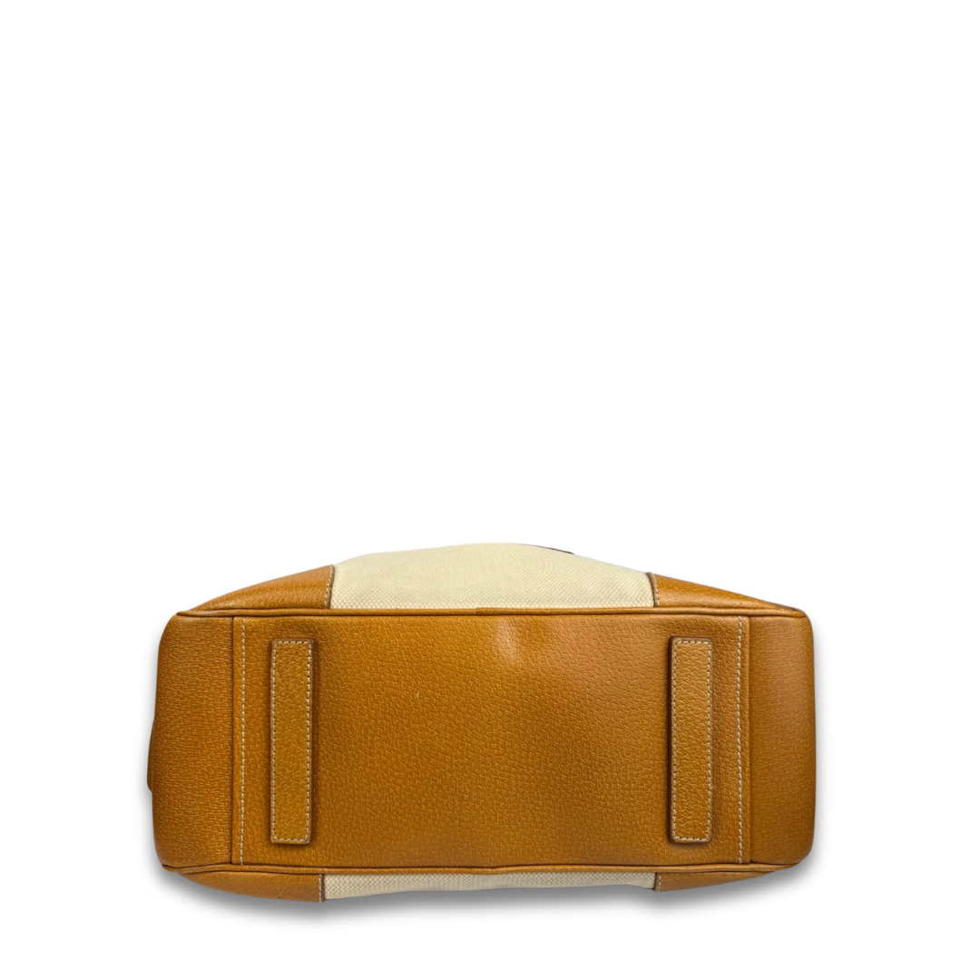 Prada Beige Canvas Bowler Bag