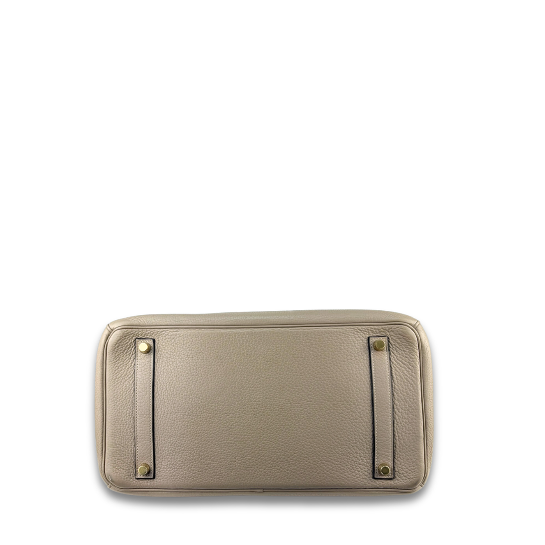 Hermès Clemence Birkin 35 Gris Tourterelle