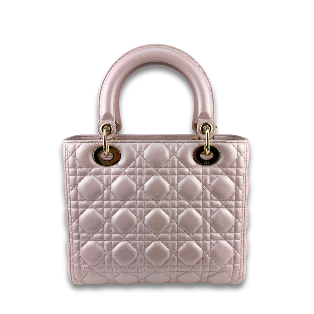 Dior Metallic Pink Small Lady Dior