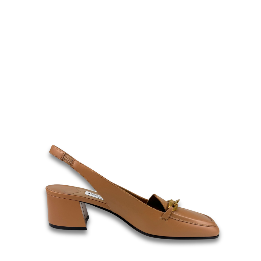 Jimmy Choo Tan Diamond Tilda 45 Slingbacks- Size 40