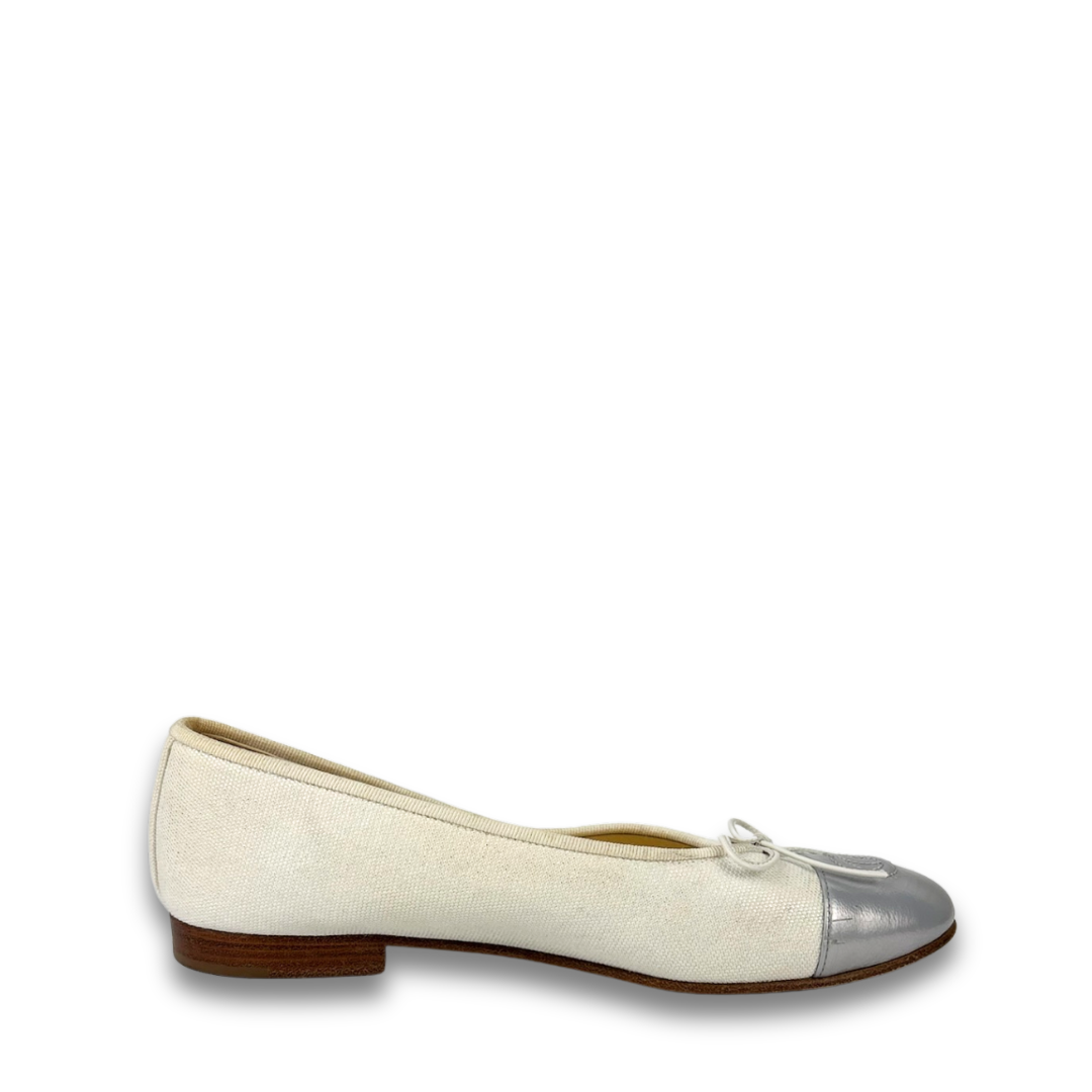 Chanel Canvas Ballet Flats - Size 37.5