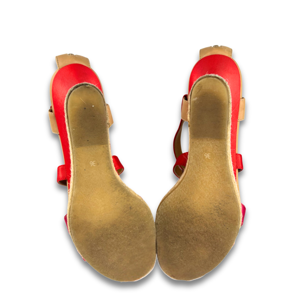 Fendi Colorblock Wedge Sandals - Size 36