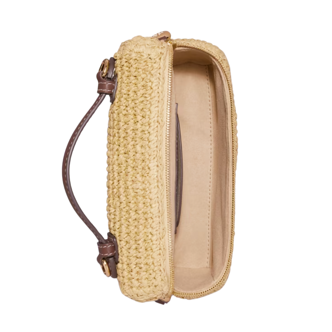 Tory Burch Romy Straw Slim Top Handle