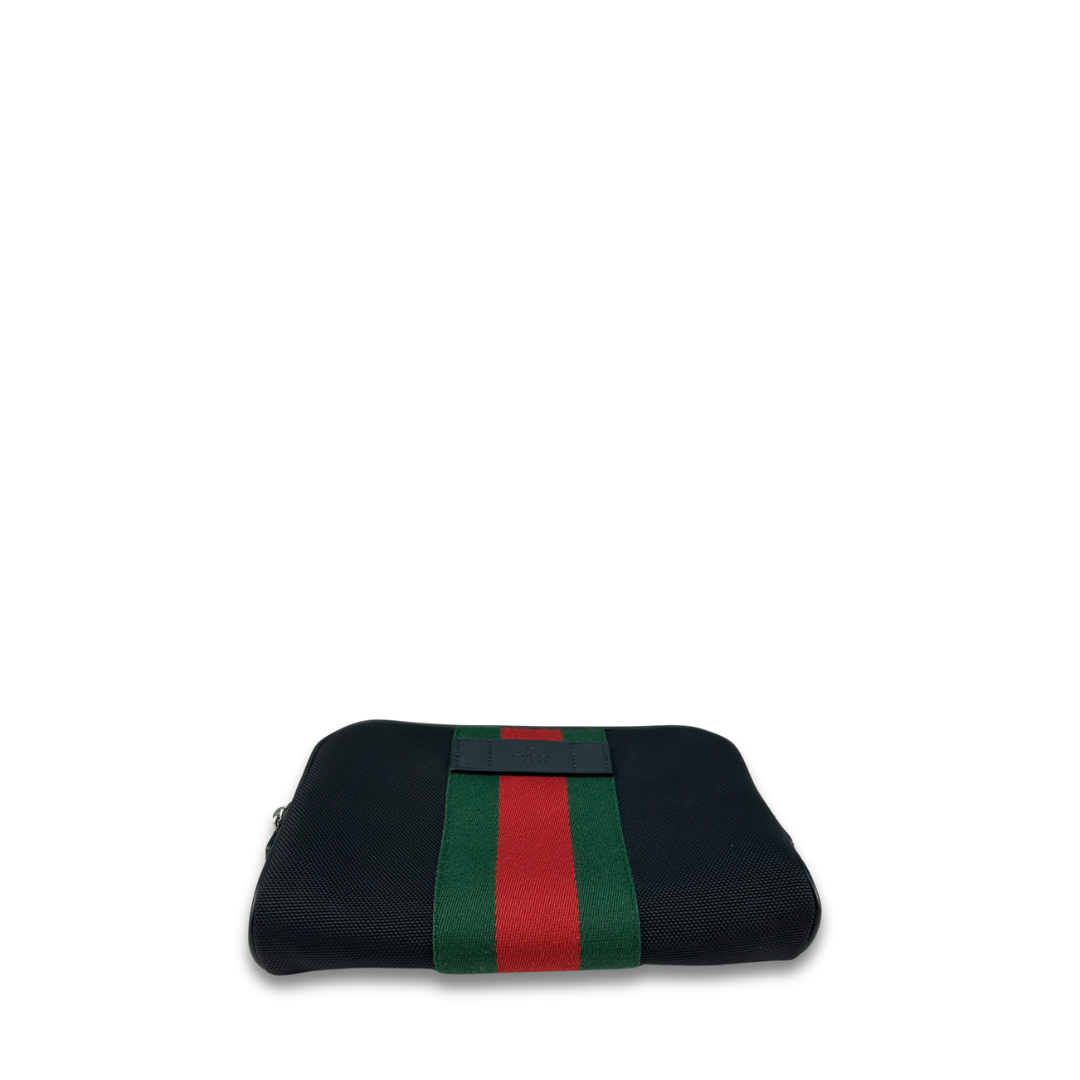 Gucci Black Techno Canvas Web Belt Bag