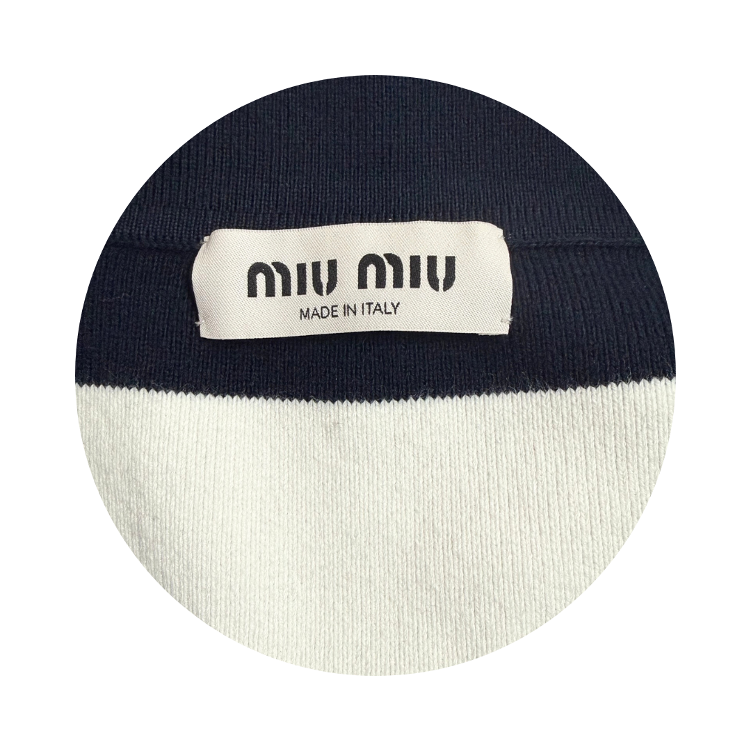 Miu Miu Striped Knit Polo - Size 36