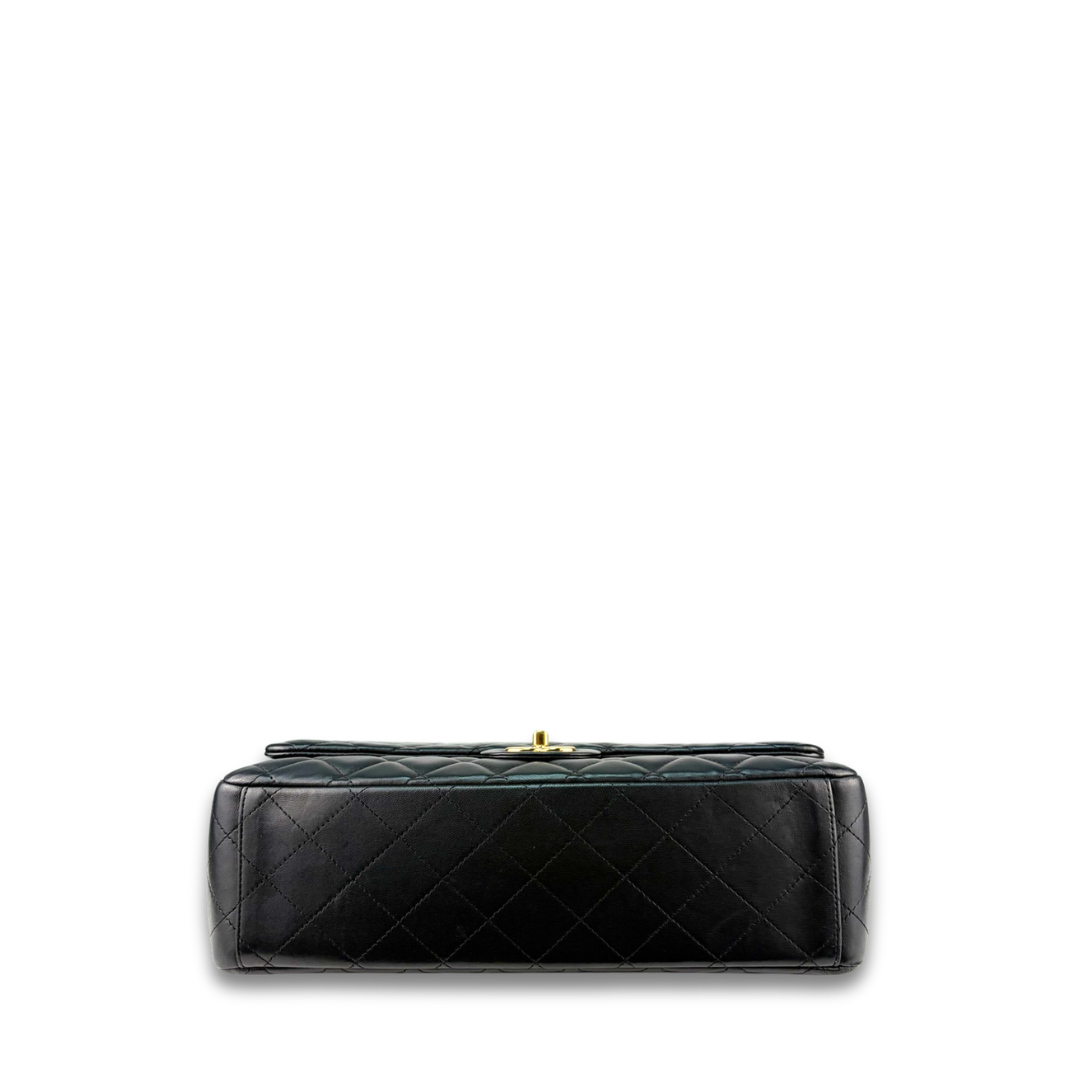 Chanel Black Lambskin Classic Maxi Double Flap