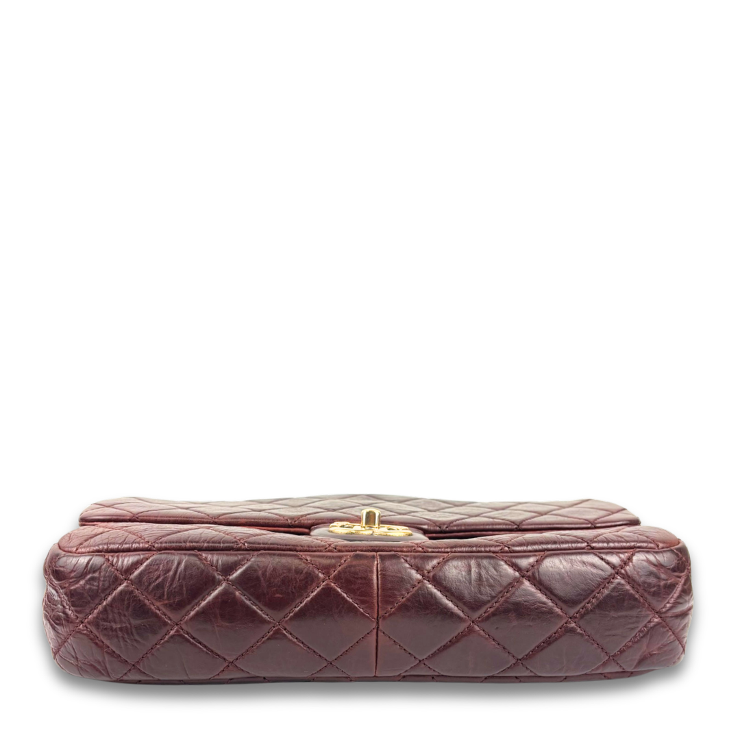 Chanel Distressed Burgundy Soft Double Flap Bag
