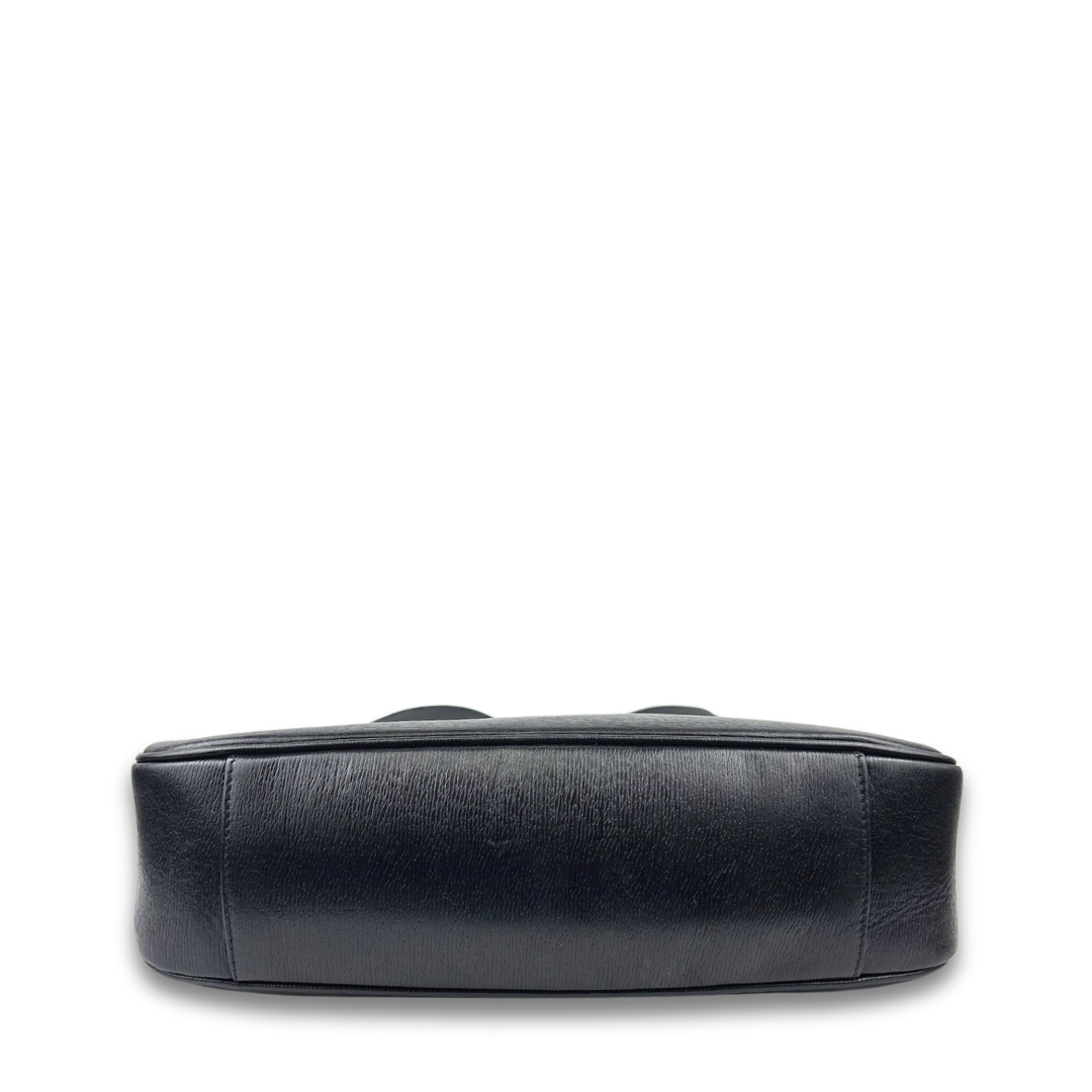 Gucci Black Leather Bamboo Convertible Hobo