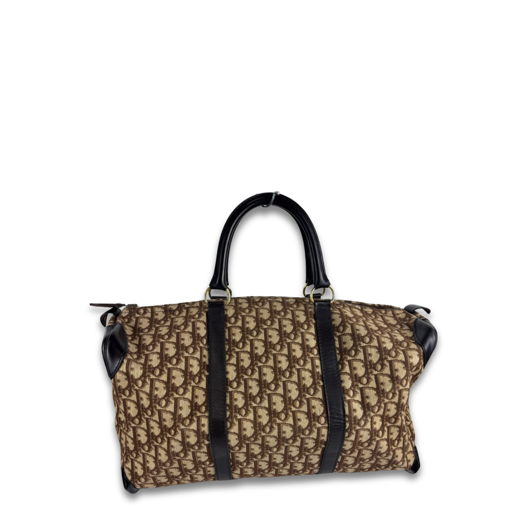 Dior Brown Canvas Trotter Duffle 40