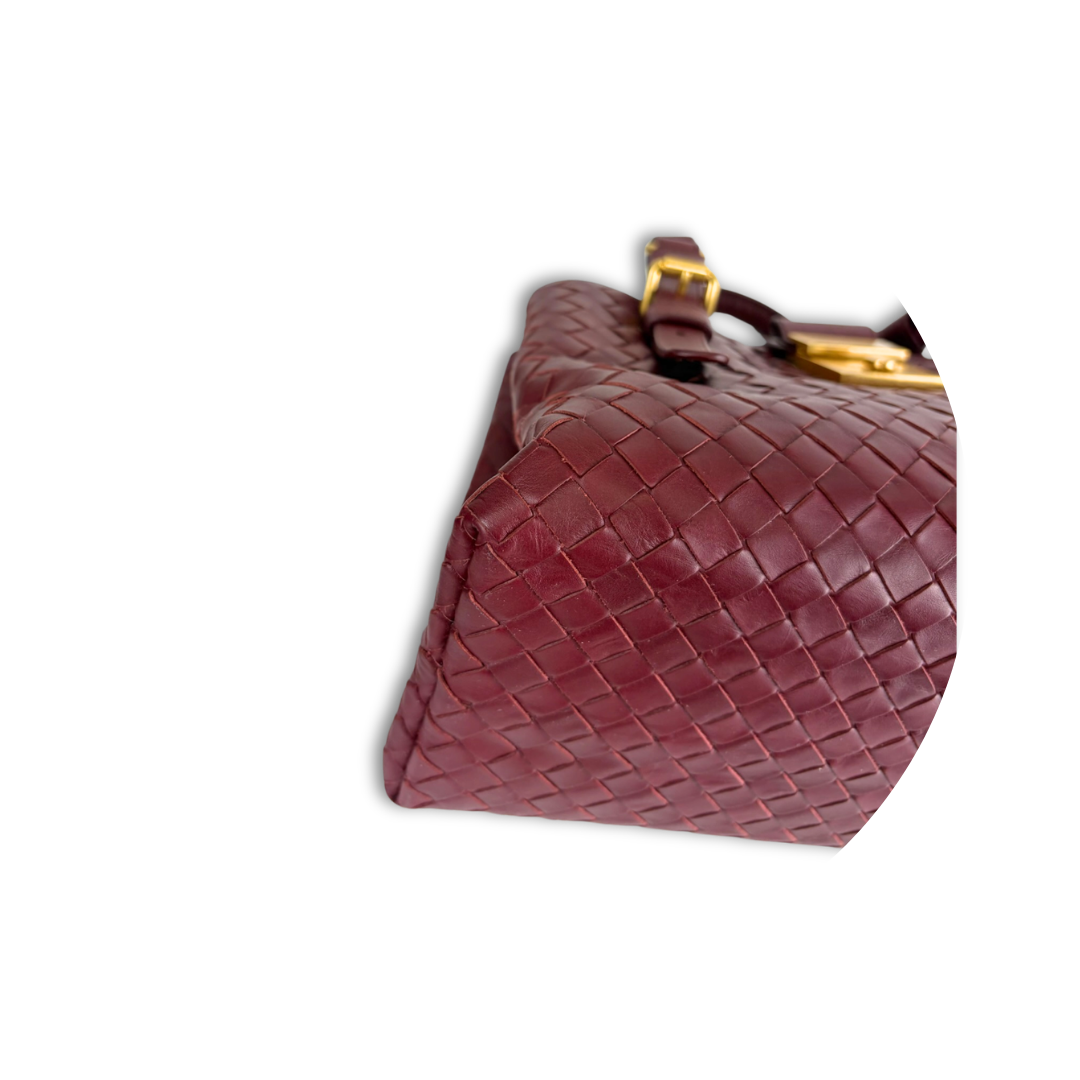 Bottega Veneta Burgundy Mini Roma Tote