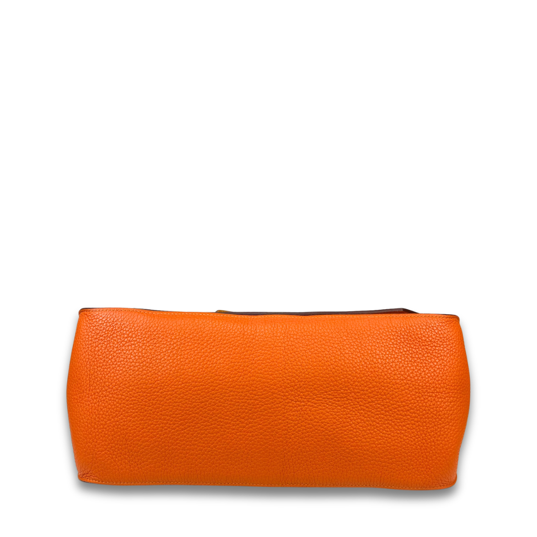 Hermès Clemence Jypsière 34 Orange Verso