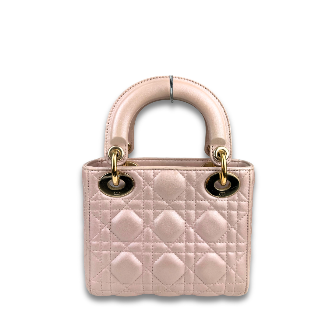 Dior Metallic Rose Gold Mini Lady Dior