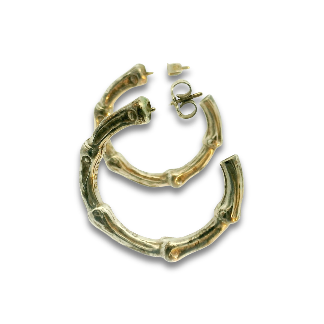 Tiffany & Co. Sterling Silver Bamboo Hoops