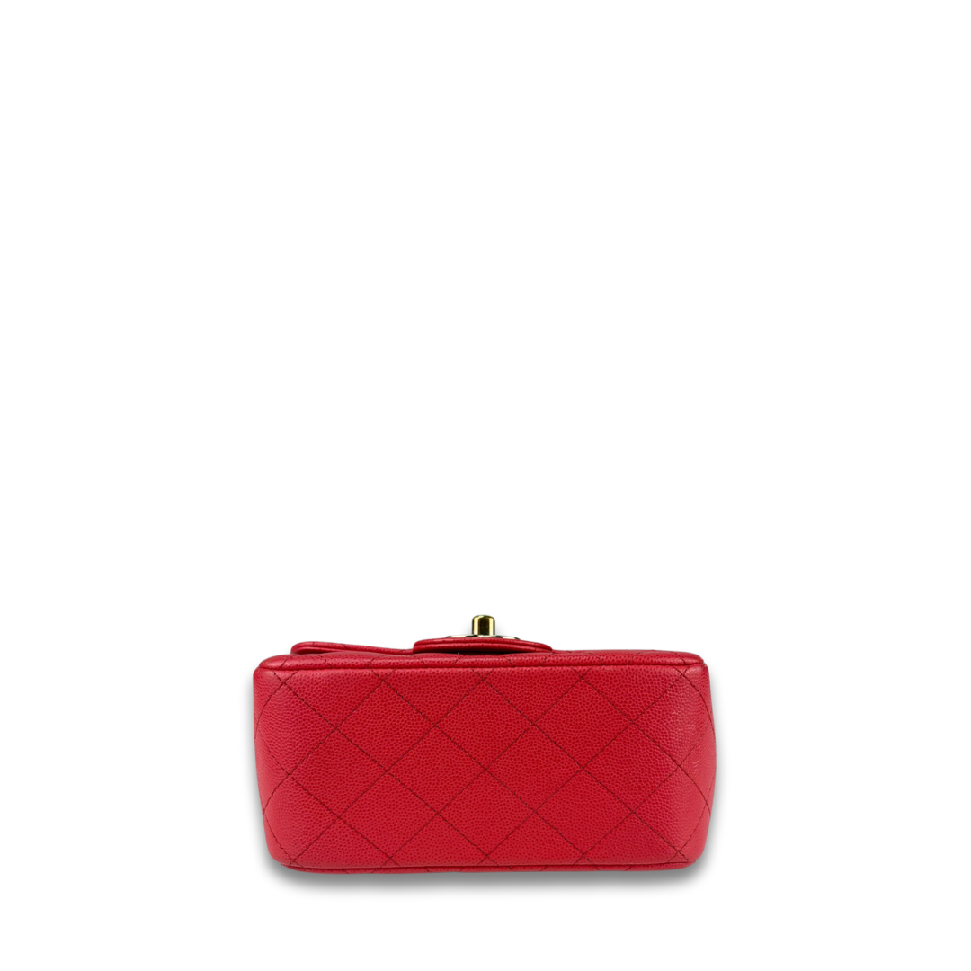 Chanel Classic Dark Pink Caviar Square Mini