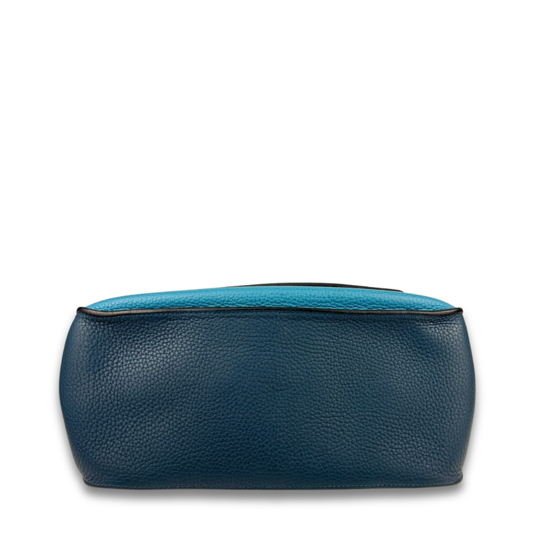 Hermès Clemence Colvert & Turquoise Bicolor Jypsière 34