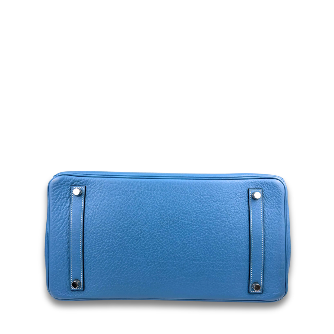 Hermès Clemence Birkin 35 Blue Jean