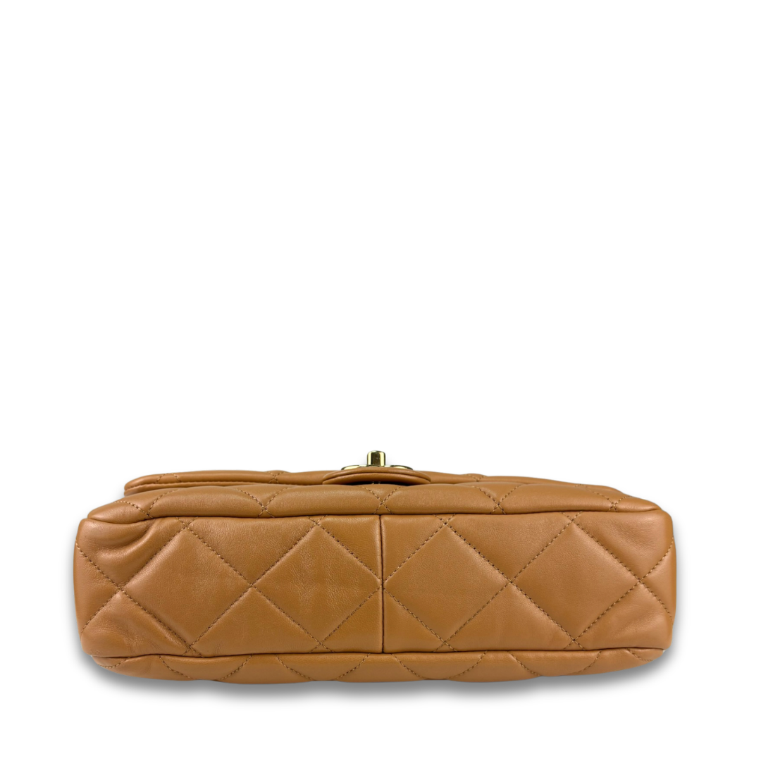 Chanel Camel Lambskin Medium Funky Town Flap Bag