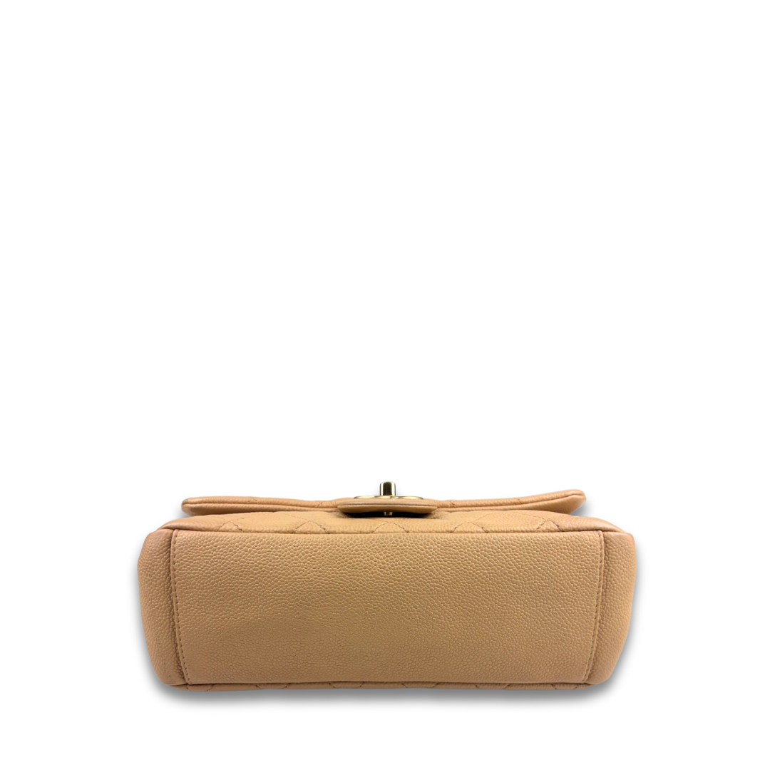 Chanel Tan Caviar Quilted Medium Chic Quilt Flap Bag