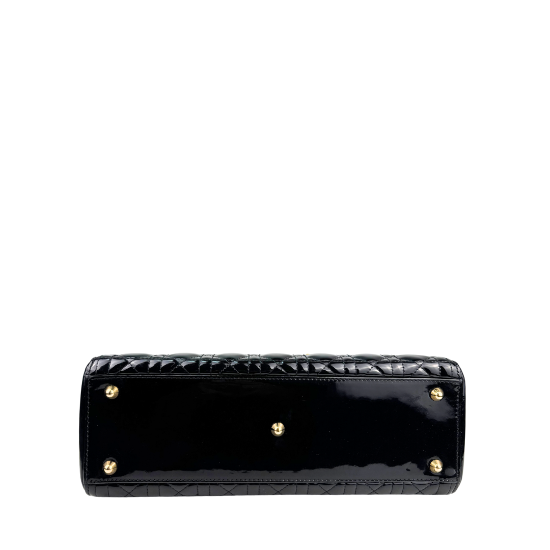 Dior Black Patent Large Lady Dior
