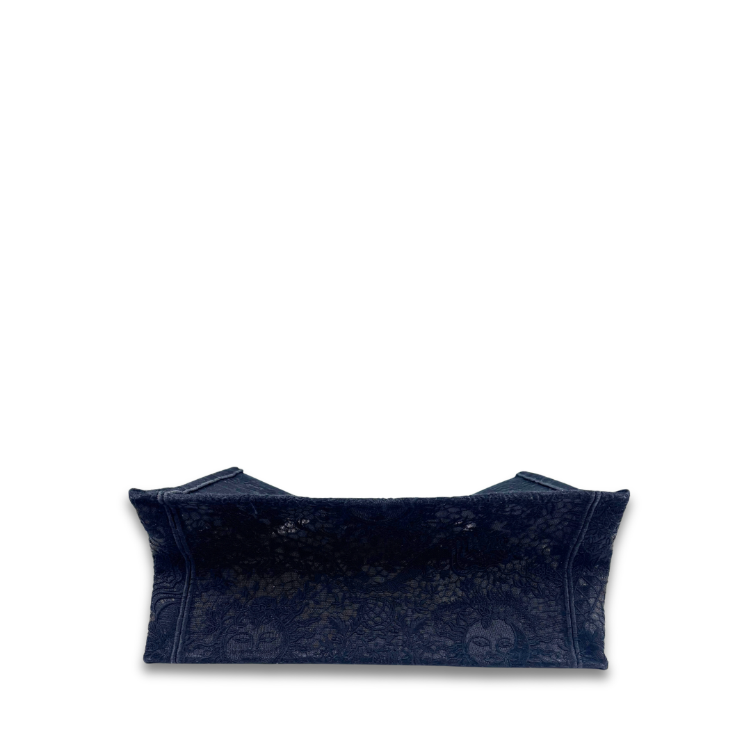Dior Black Embroidered Lace Medium Book Tote