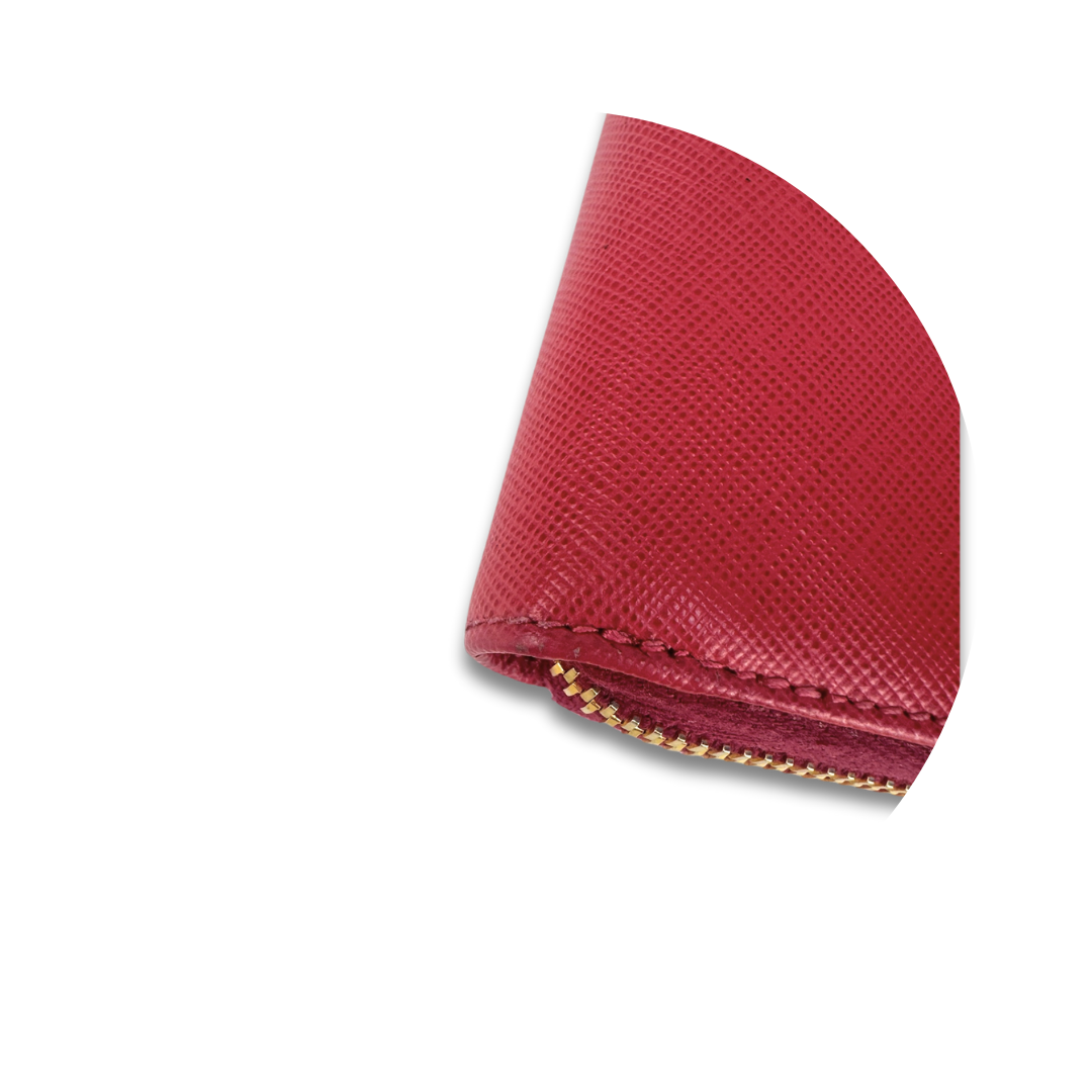 Prada Hot Pink Saffiano Organizer Wallet