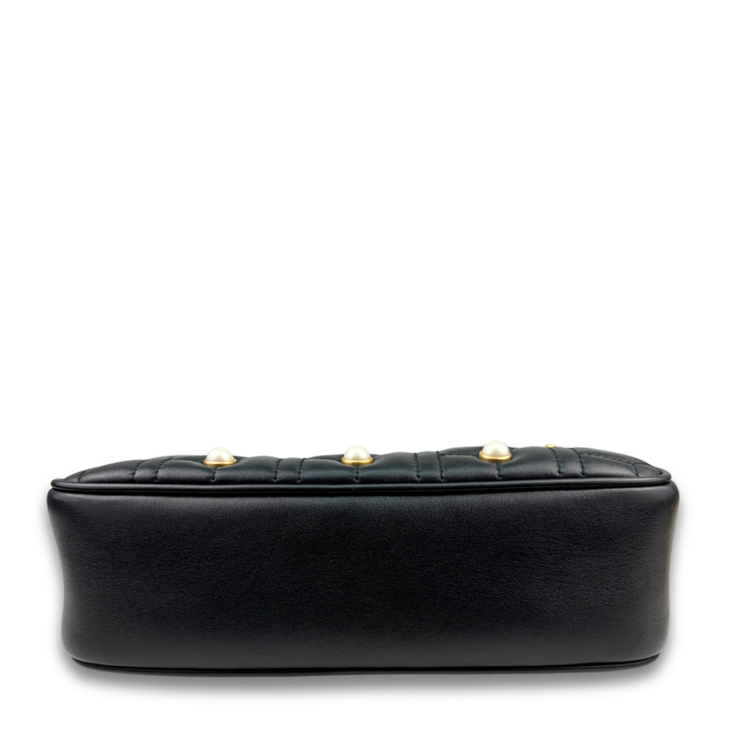 Gucci Pearl Black Marmont Camera Bag