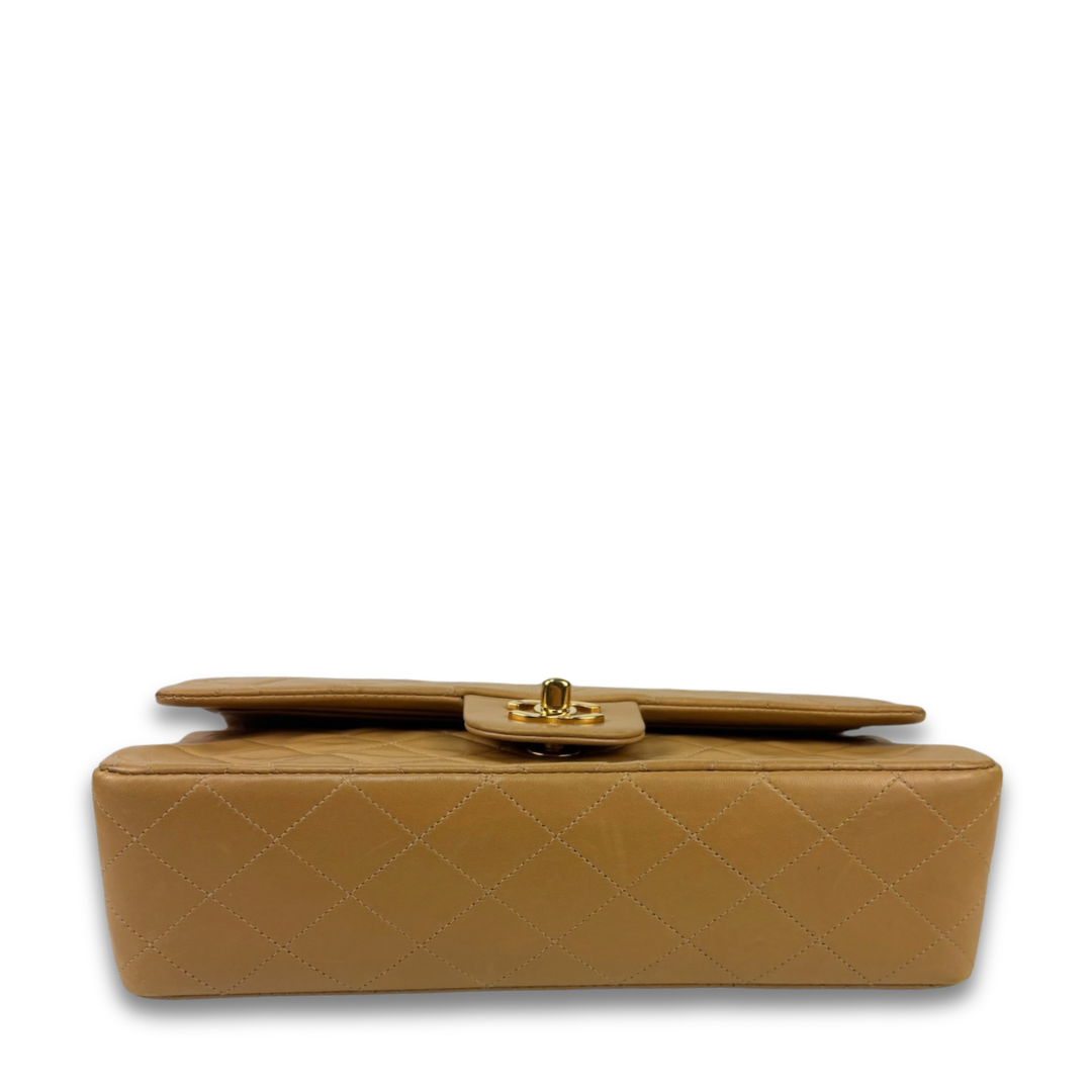 Chanel Camel Lambskin Classic Medium Double Flap