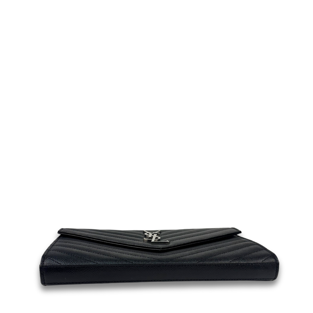 YSL Black Cassandre Quilted Chain Wallet