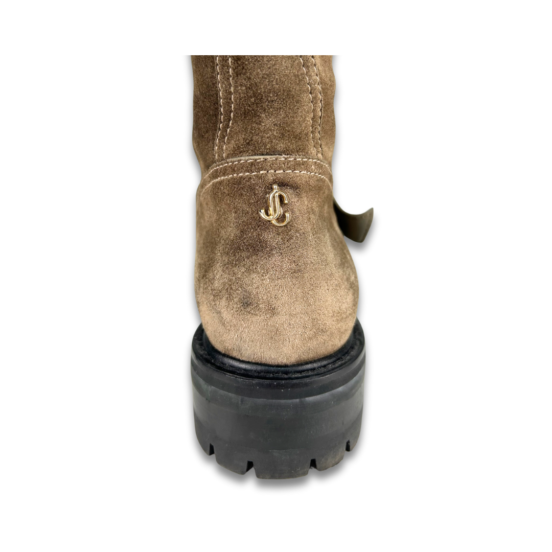 Jimmy Choo Suede Biker 2 Boots - Size 39