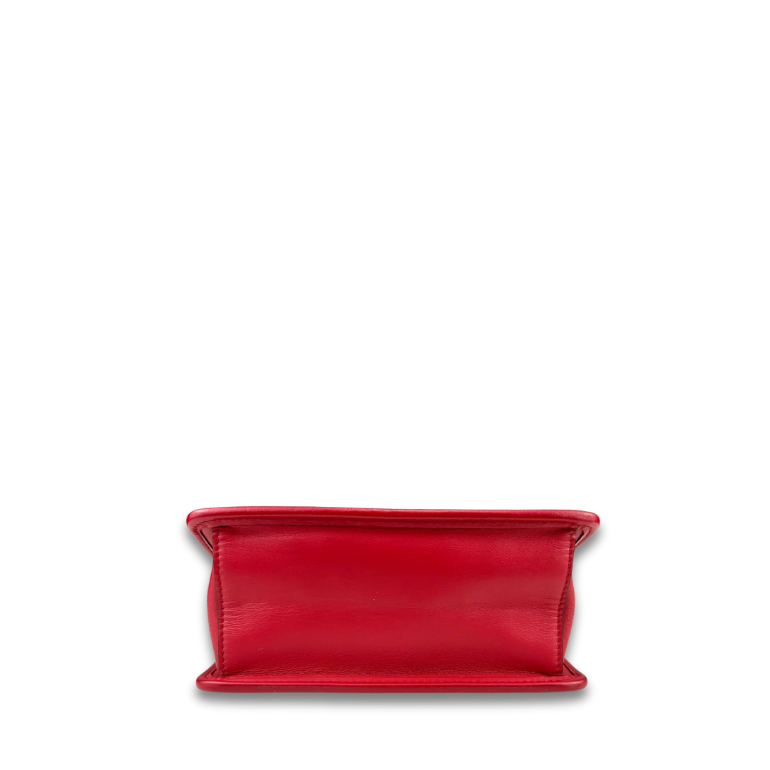 Fendi Red Leather I F Kan Small Shoulder Bag