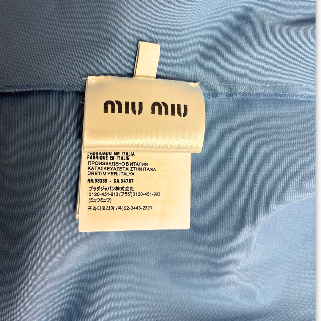 Miu Miu Blue Poplin Belted Top- Size 38