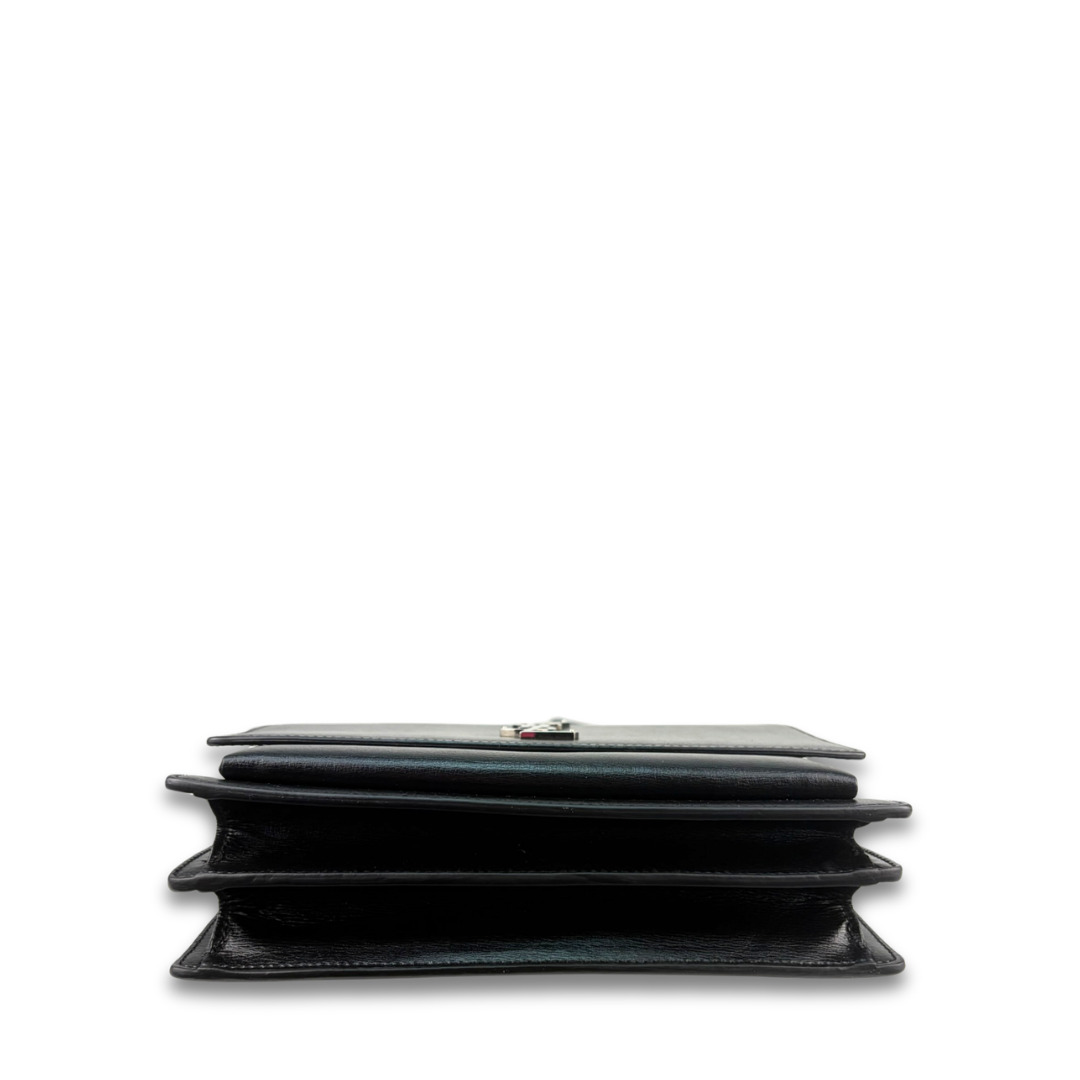 YSL Black Medium Sunset Shoulder Bag