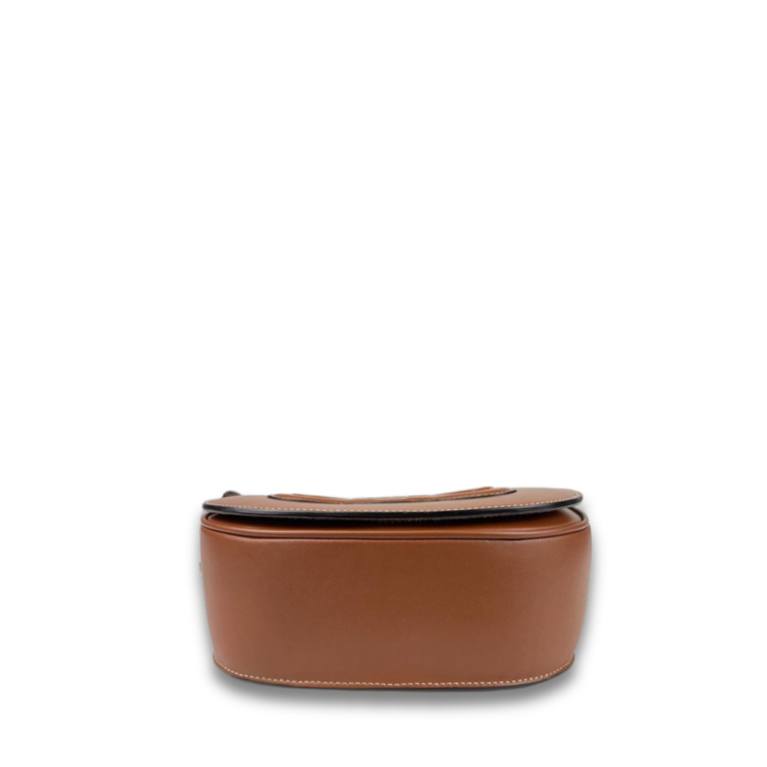 Celine Leather Triomphe Folco Saddle Bag
