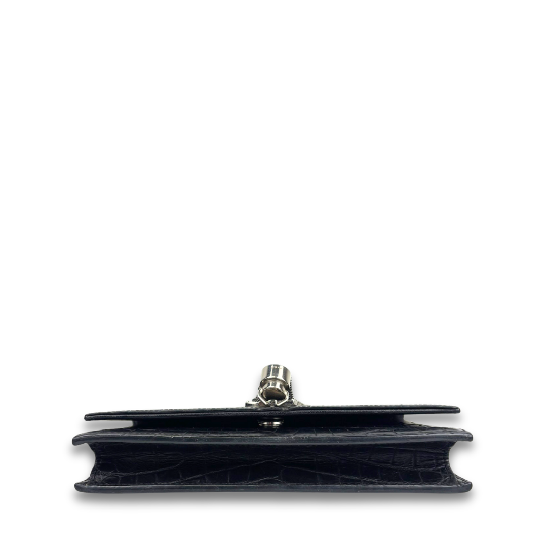 YSL Croc-Embossed Small Kate Tassel Bag