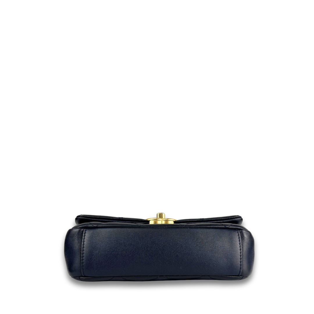 Chanel Navy Lambskin Chain Is More Small Flap