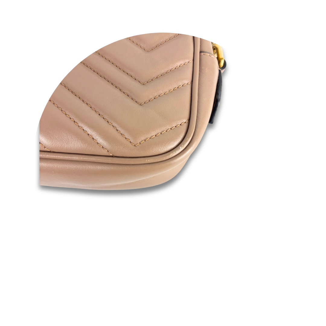 Gucci Dusty Rose Mini Marmont Camera Bag