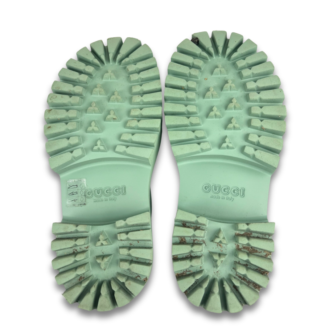 Gucci Mint Green Rubber GG Clogs- Size 37