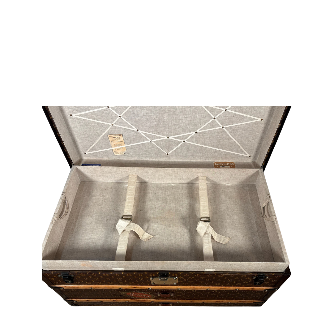 Louis Vuitton Monogram Antique Malle Courrier 90 Trunk