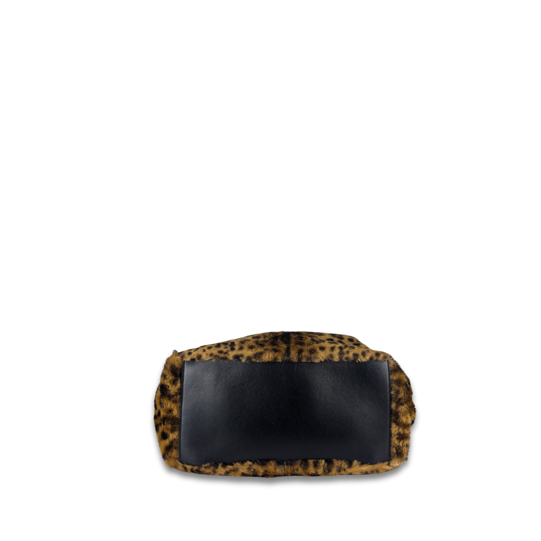 YSL Le 5 à 7 Bea Leopard Print Pony Hair Tote