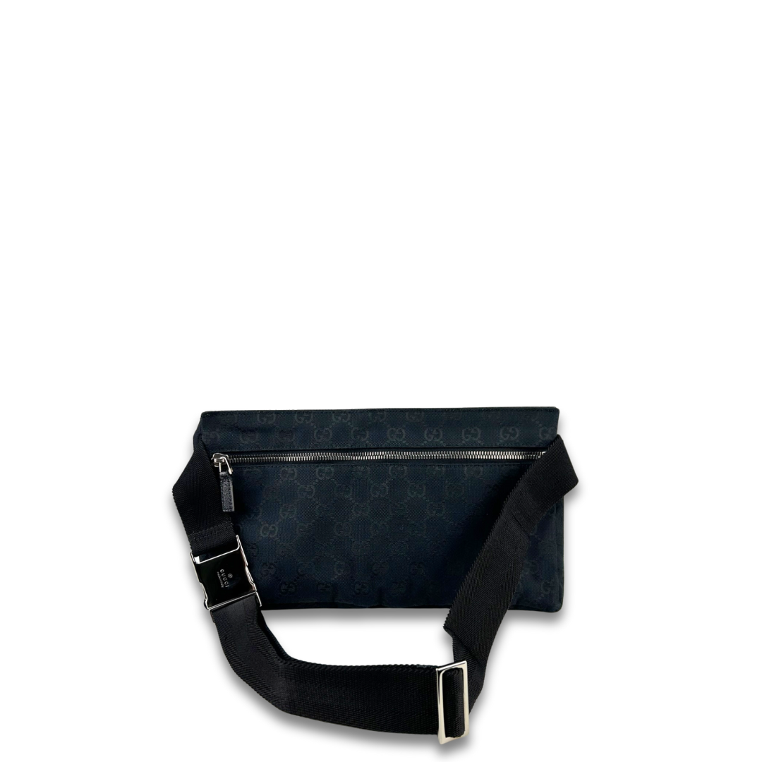 Gucci Canvas Double Pocket Waist Bag