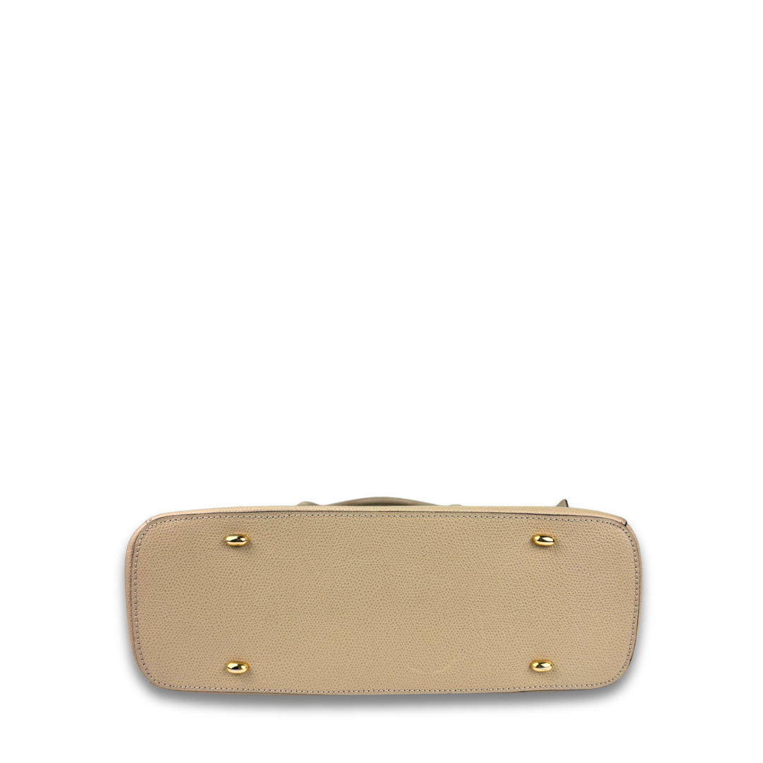 Celine Beige Leather Top Handle