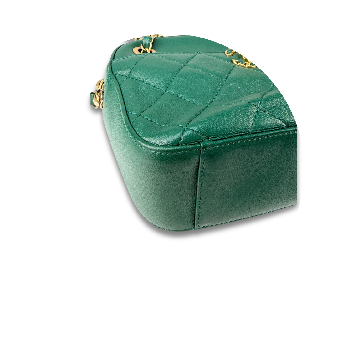 Chanel Green Chanel 19 Quilted Chain Infinity Camera Bag