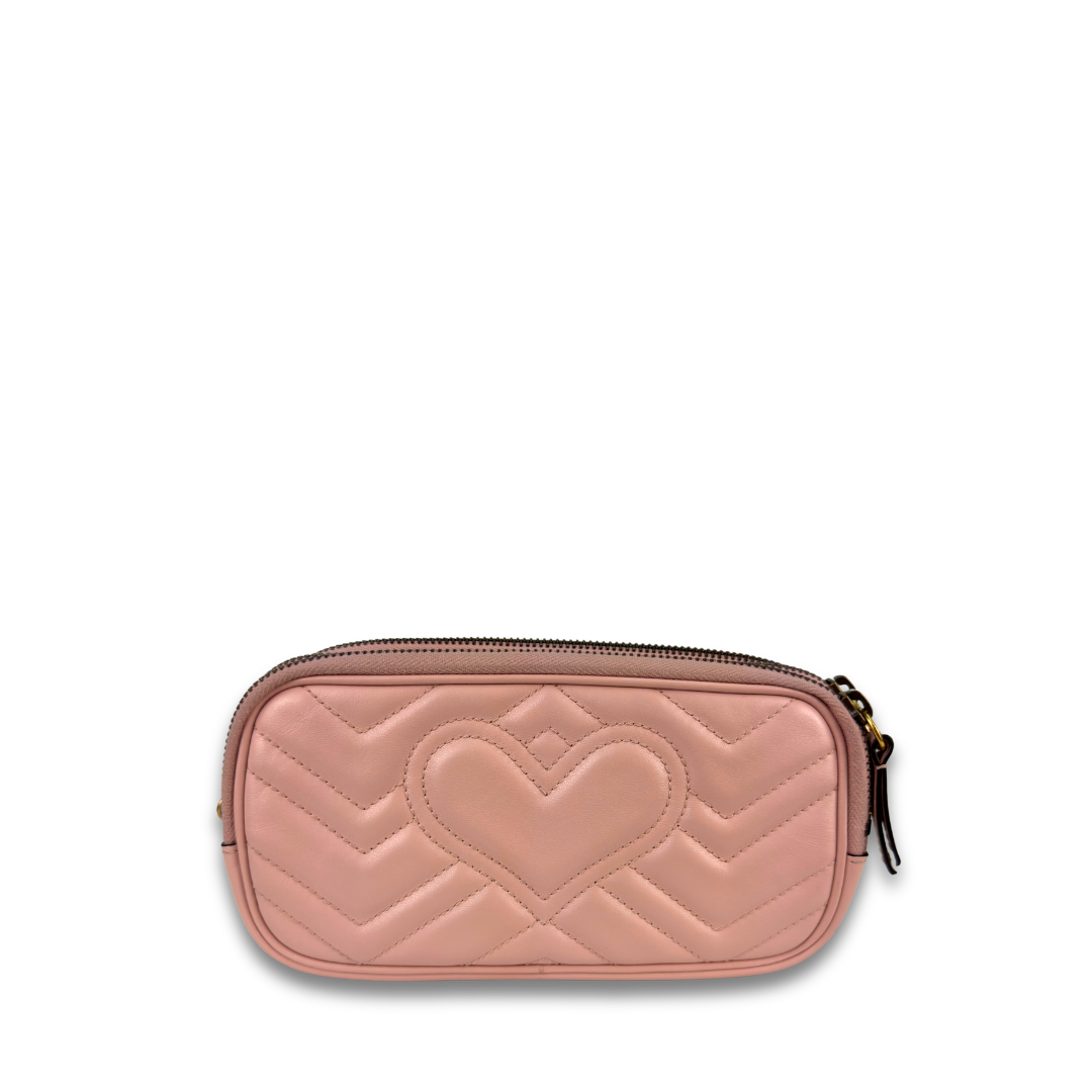 Gucci Pale Pink Triple Zip Marmont Mini