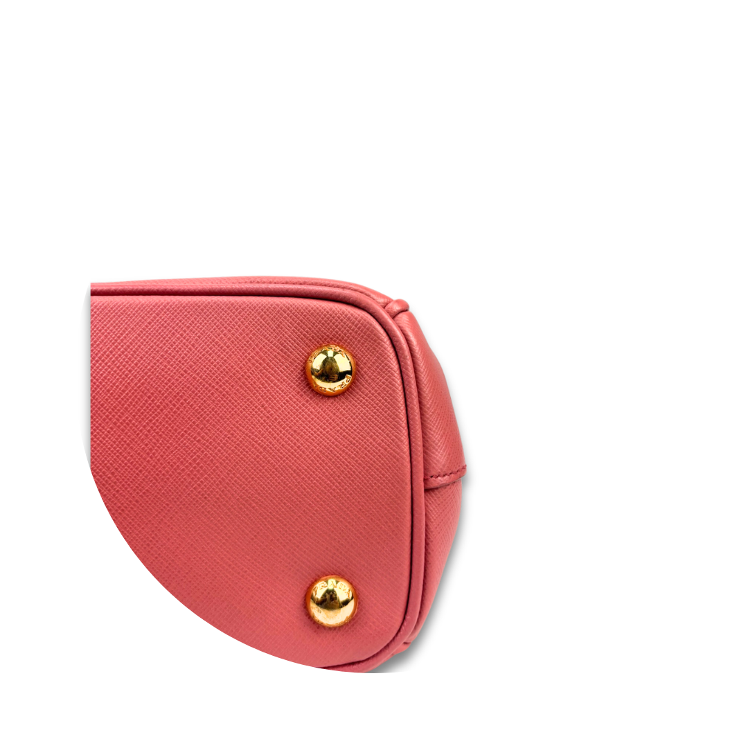 Prada Mini Coral Double Zip Galleria