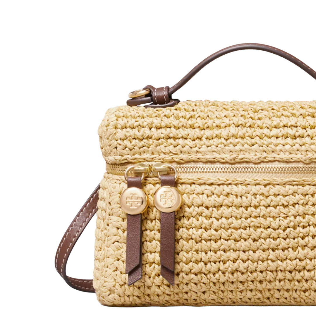 Tory Burch Romy Straw Slim Top Handle