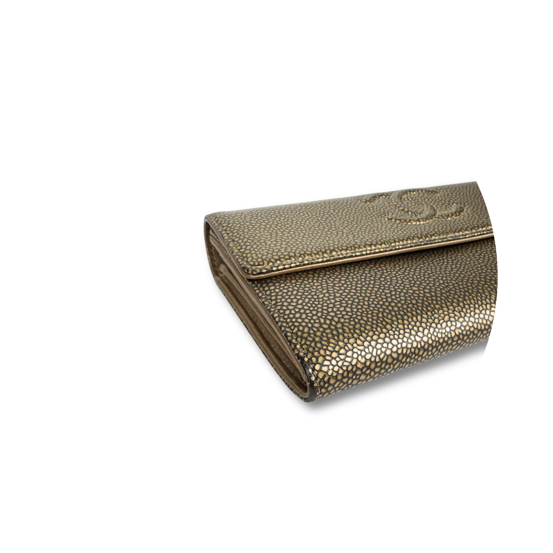 Chanel Bronze Grained Calfskin Long Wallet