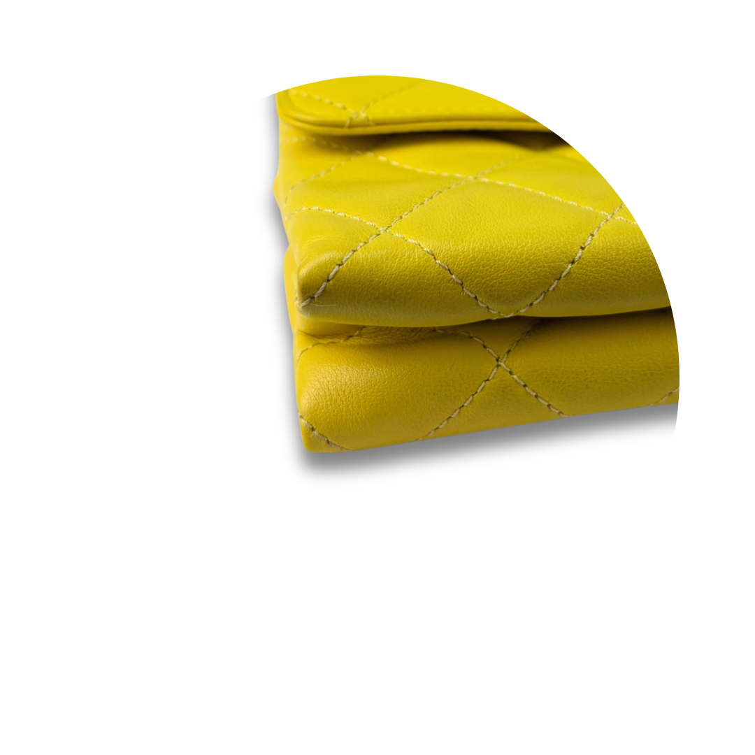 Chanel Yellow Mini Chain Bar Top Handle Flap Bag