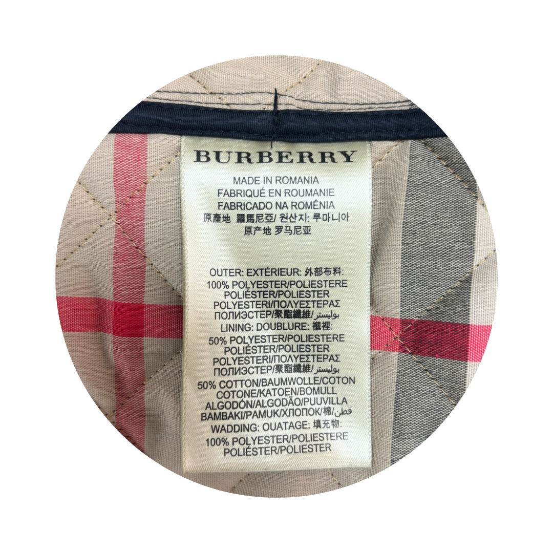 Burberry Navy Quilted Nylon Jacket